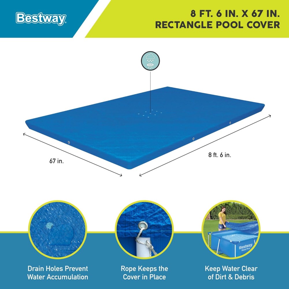 Bestway SQUARE POOL COVER 9\' 10\
