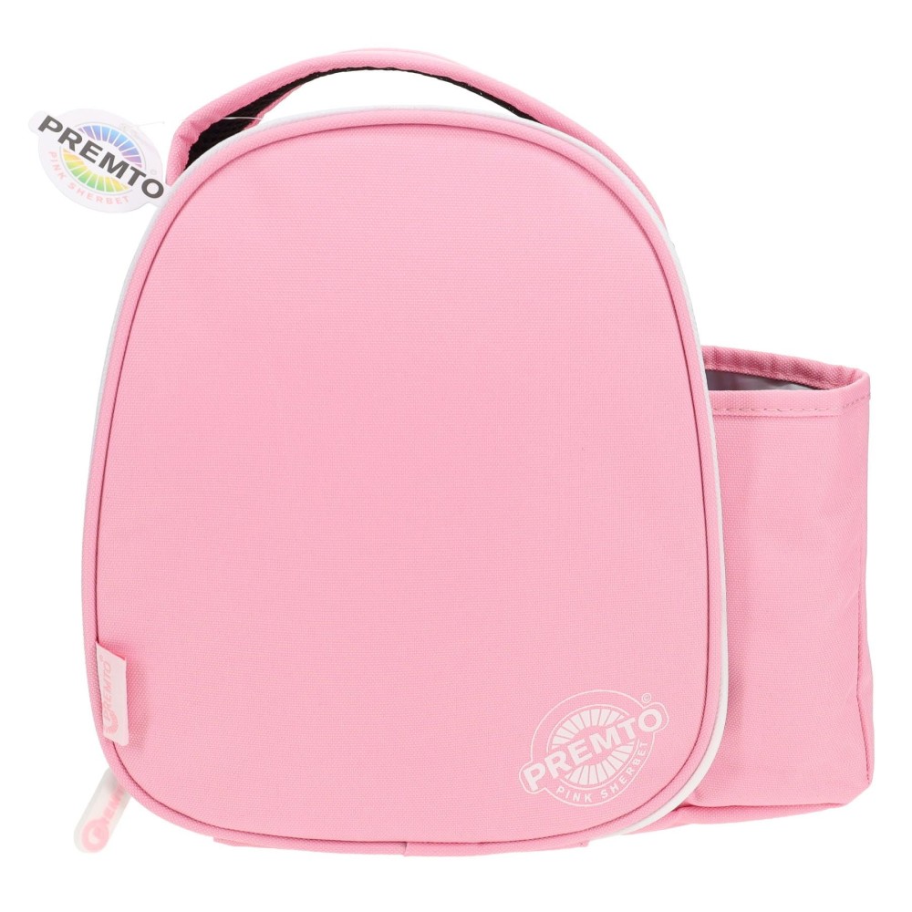 Premto Pastel Insulated Lunch Bag with Bottle Compartment - Pink Sherbet