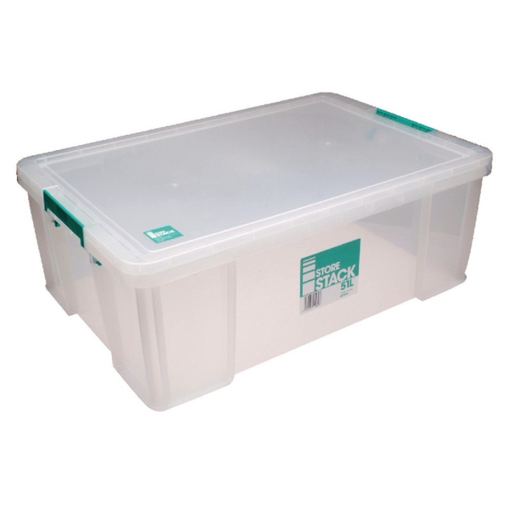 StoreStack 51 Litre Storage Box W660xD440xH230mm Clear RB11089