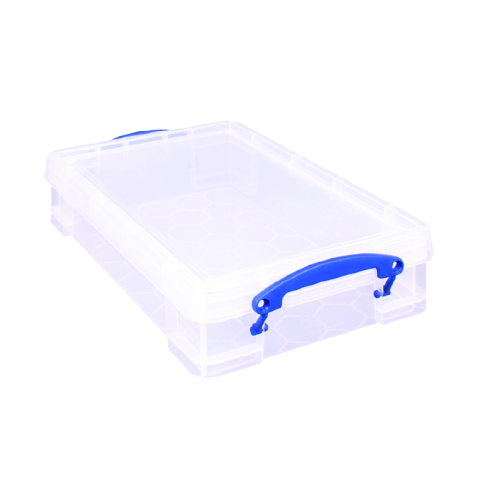 Really Useful 4L Plastic Storage Box With Lid 395x255x80mm Clear KING4C