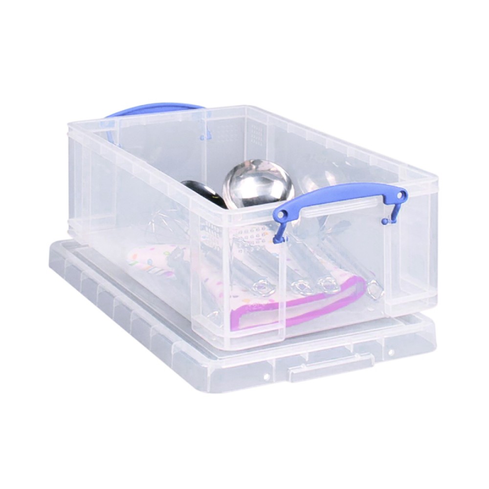 Really Useful 12L Plastic Storage Box With Lid 465x270x150mm C4 Clear 12C