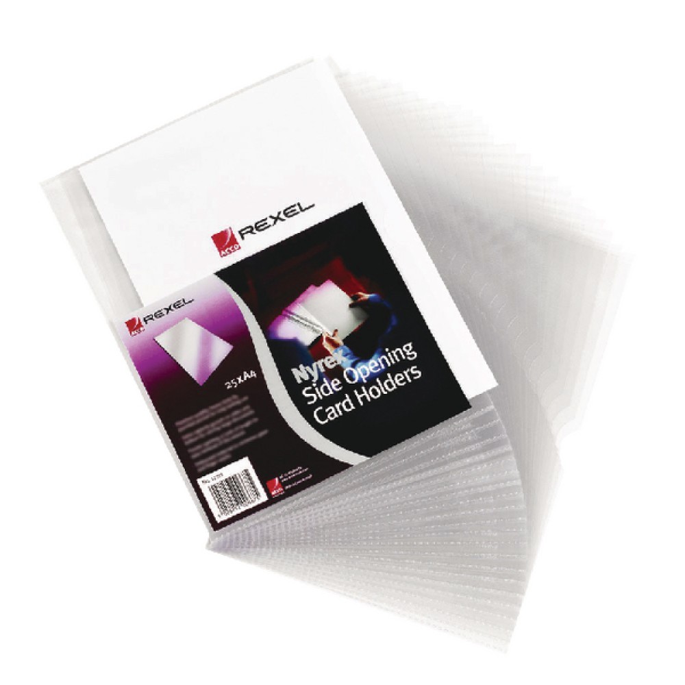 Rexel Nyrex Card Holder Open Top 95x64mm Clear (25 Pack) PGC321 12010