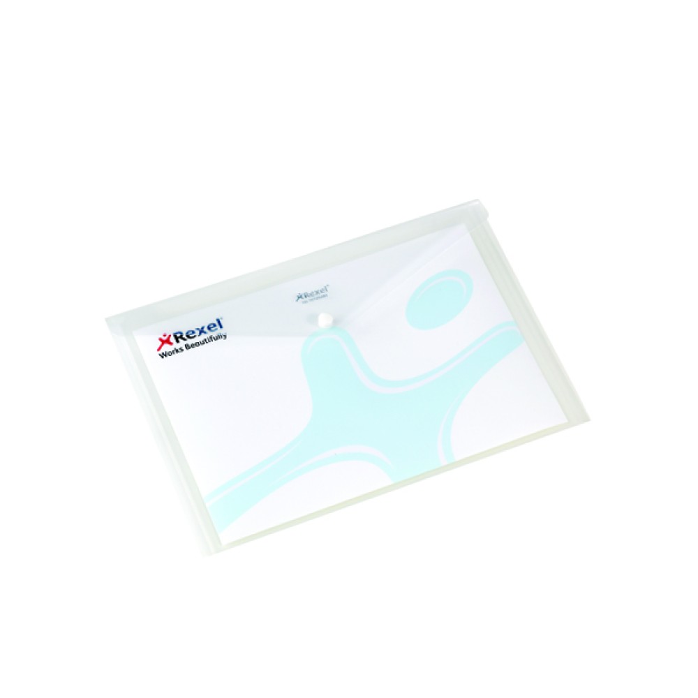 Rexel Popper Folder A4 Clear White (5 Pack) 16129WH