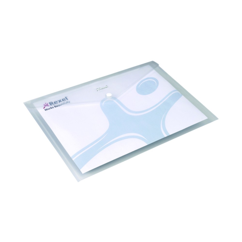 Rexel Ice Popper Wallet Folder Landscape A4 Clear (5 Pack) 2101660