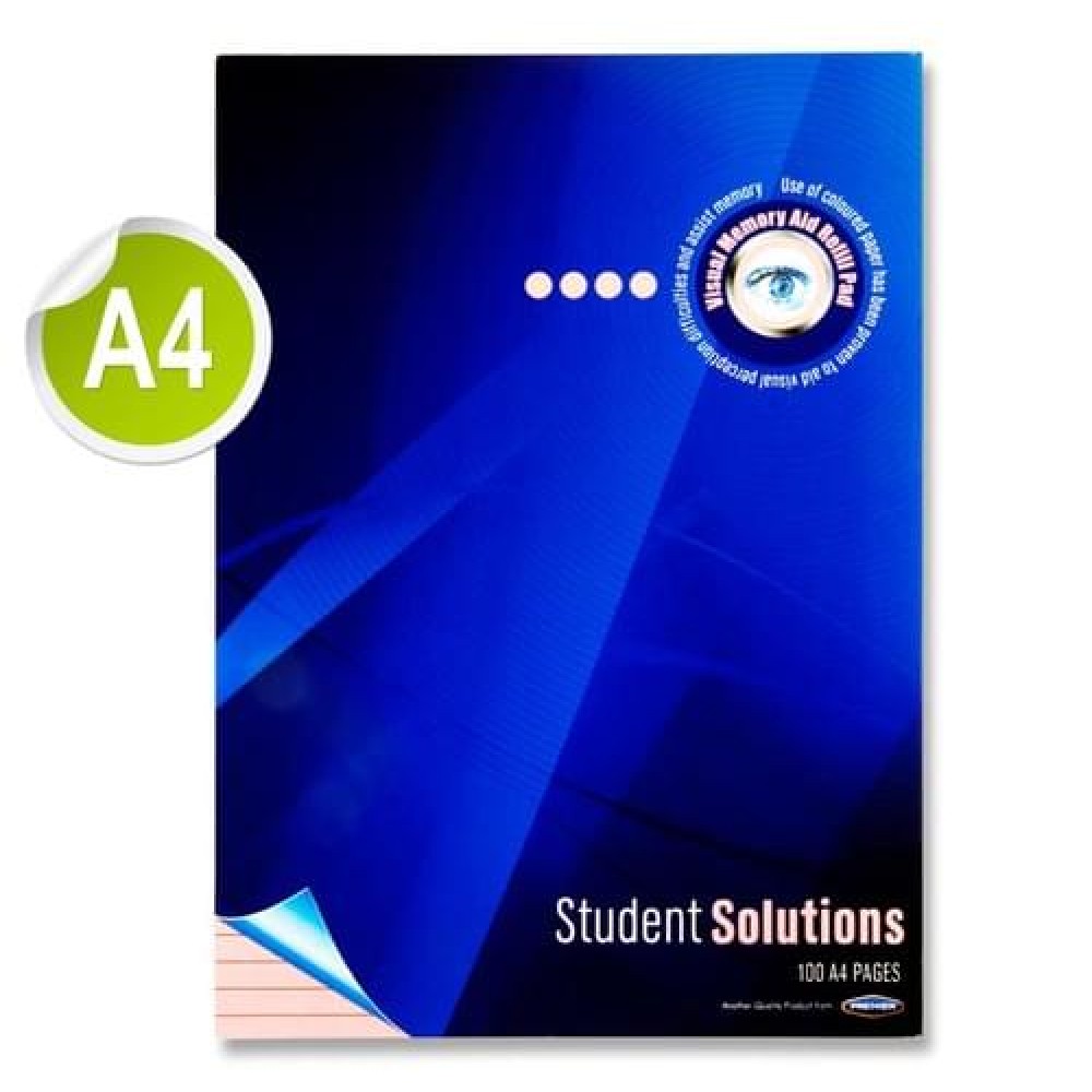 STUDENT SOLUTIONS A4 100pg VISUAL MEMORY AID REFILL PAD - PINK