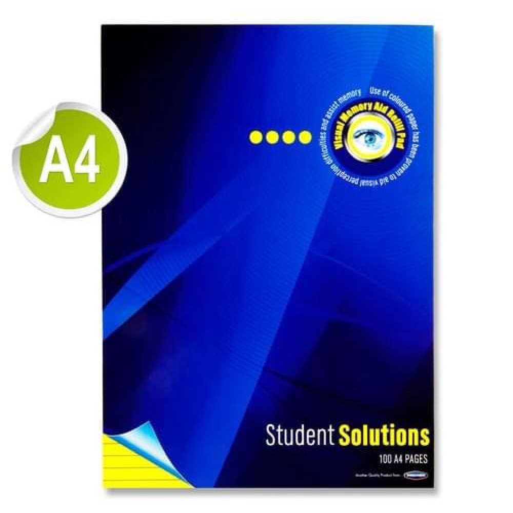 Student Solutions A4 100pg Visual Memory Aid Refill Pad - Yellow
