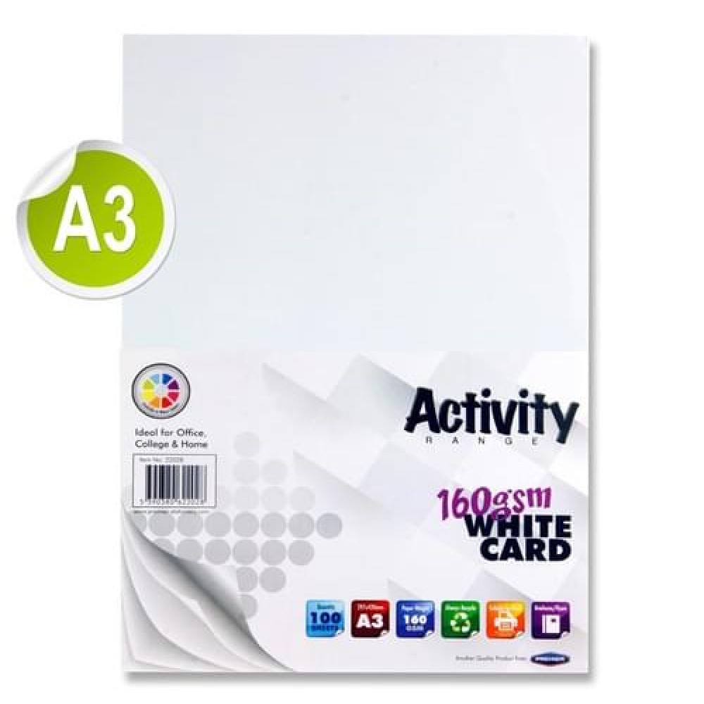 PREMIER ACTIVITY A3 160gsm CARD 100 SHEETS - WHITE