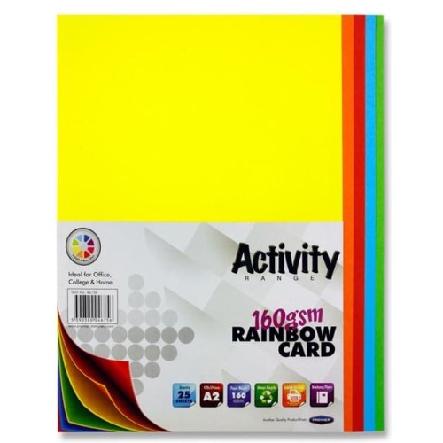 PREMIER ACTIVITY A2 CARD 25 SHEETS - RAINBOW