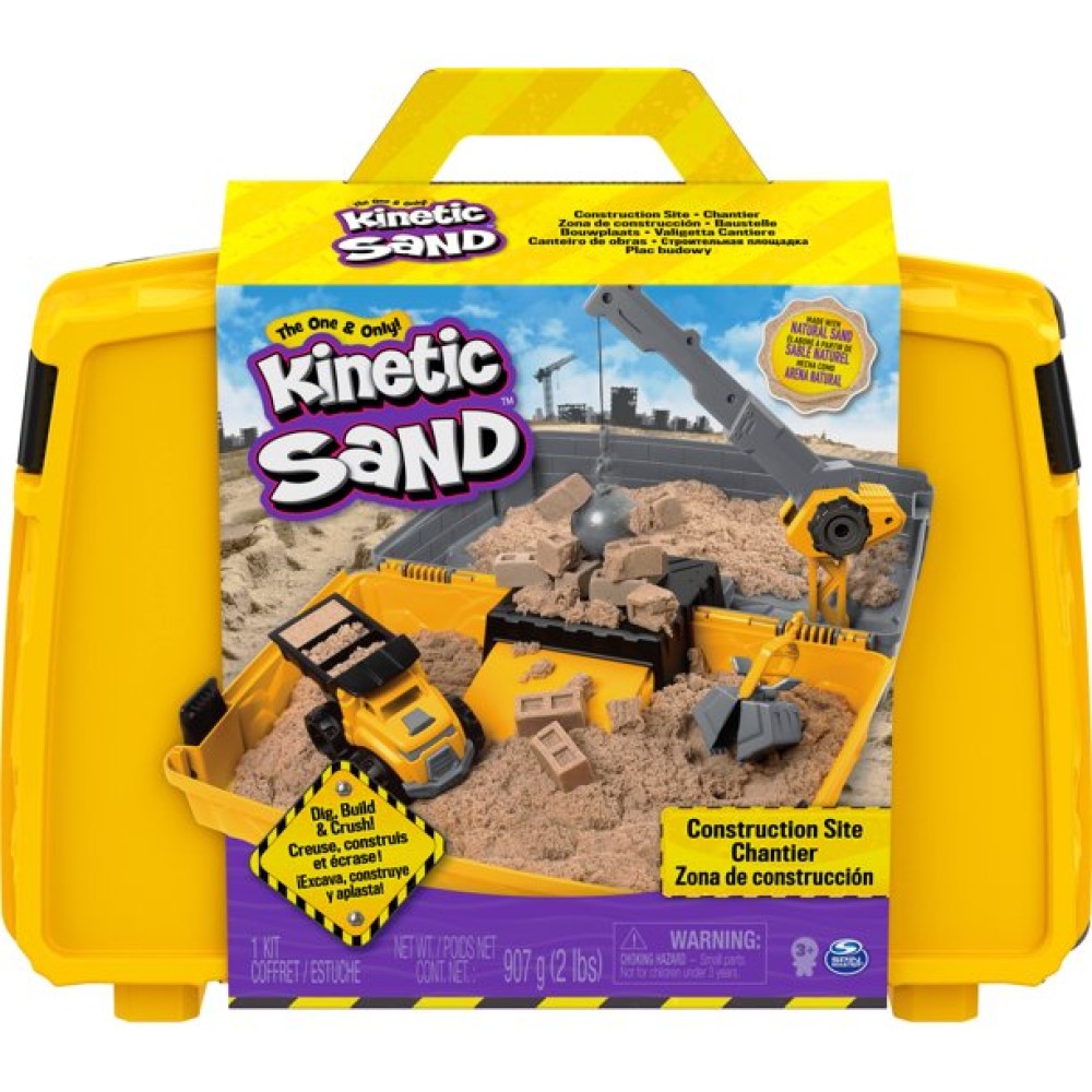 Kinetic Sand Construction Site Folding Sandbox Playset with Vehicle