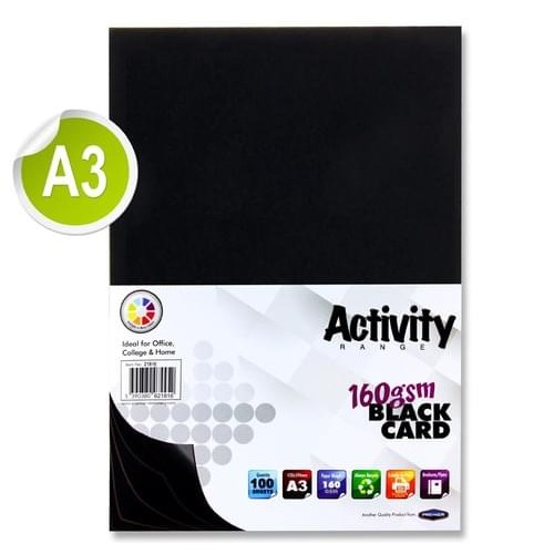 PREMIER ACTIVITY A3 160gsm CARD 100 SHEETS - BLACK