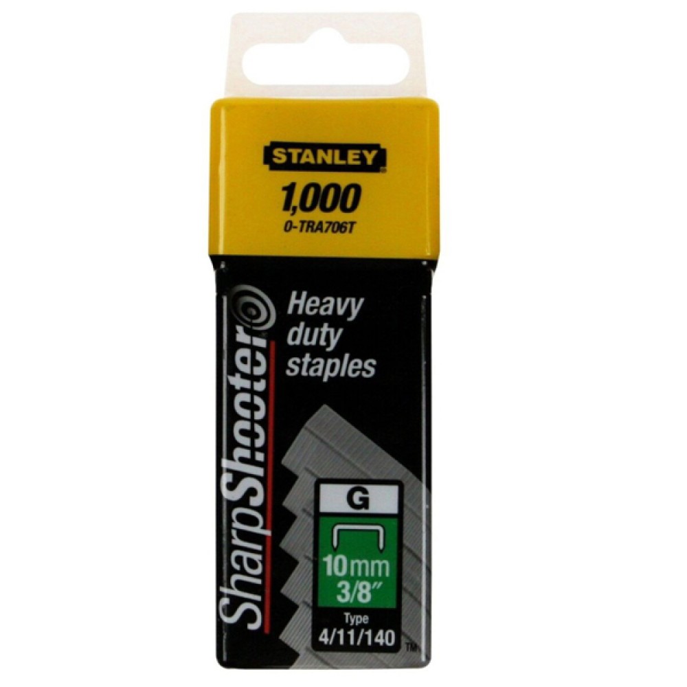 Stanley SharpShooter Heavy Duty 10mm 3/8in Type G Staples (1000 Pack) 1-TRA706T