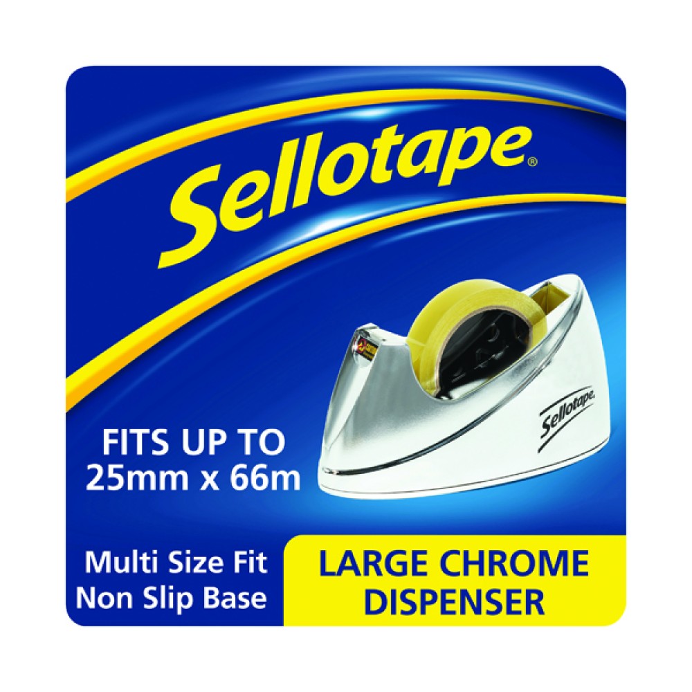 Sellotape Chrome Tape Dispenser Large 25mmx66m 575450