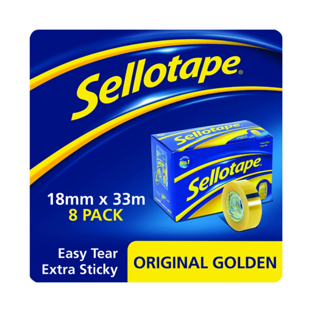 Sellotape Original Golden Tape 18mmx33m (8 Pack) 1443251