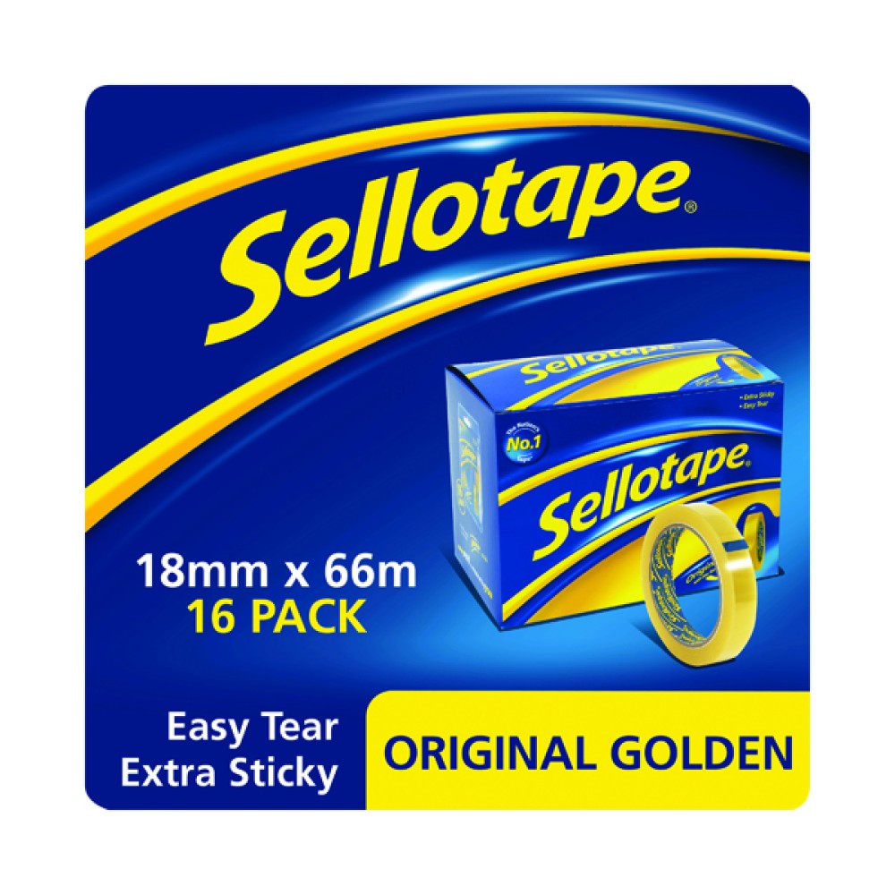 Sellotape Original Golden Tape 18mmx66m (16 Pack) 1443252