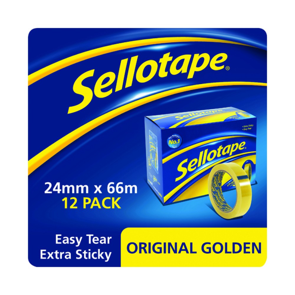 Sellotape Original Golden Tape 24mmx66m (12 Pack) 1443268