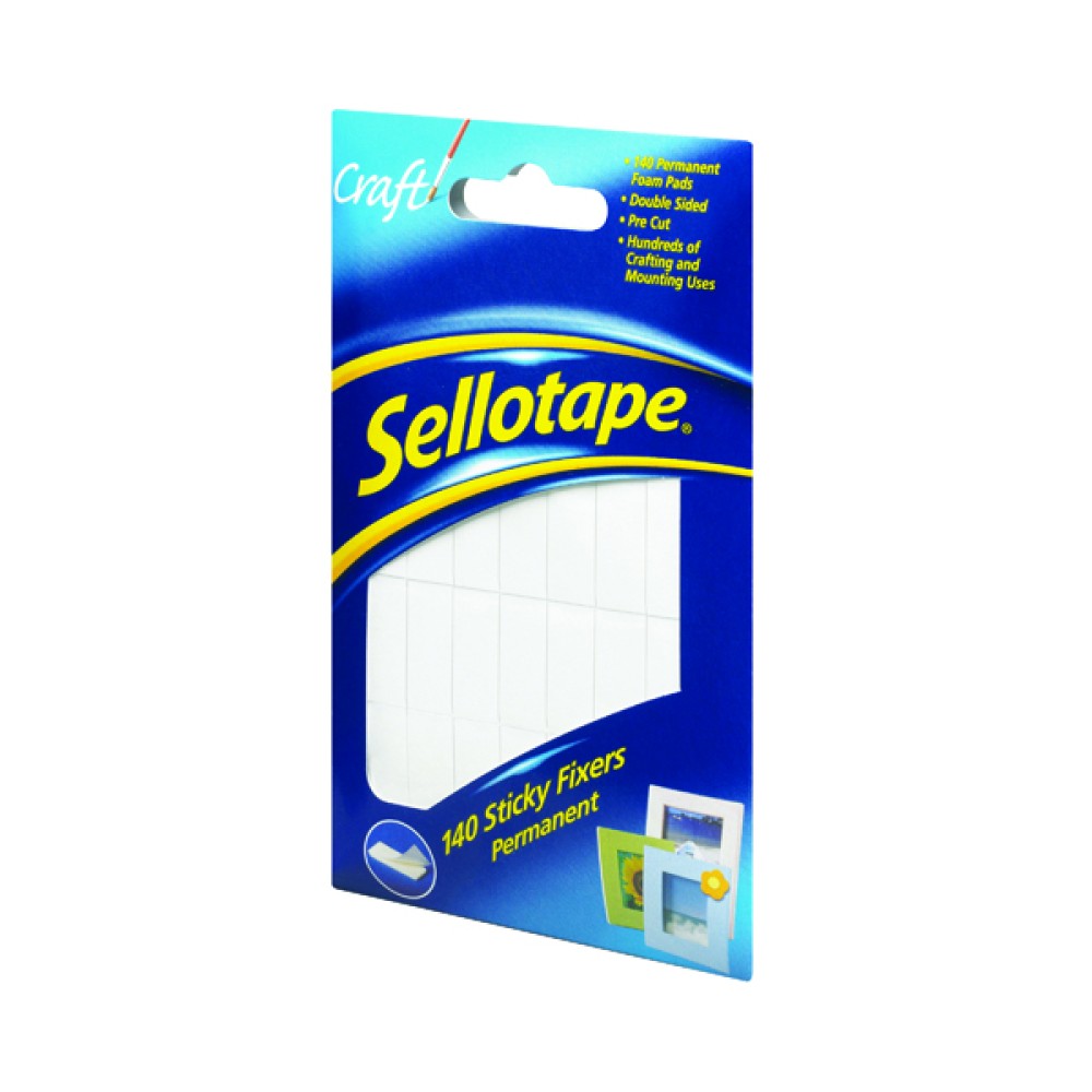 Sellotape Sticky Fixers Permanent 12mmx25mm (140 Pack) 1445422