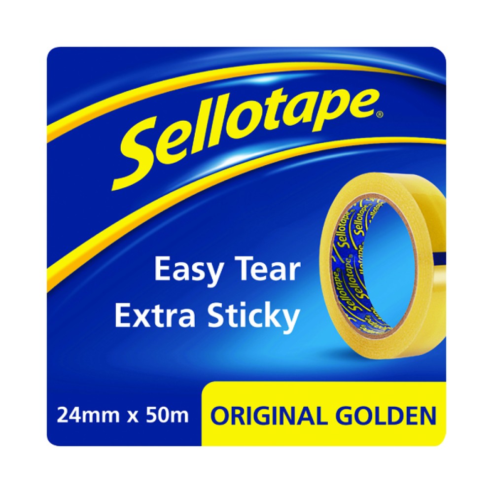 Sellotape Original Golden Tape 24mm x 50m (12 Pack Clipstrip) 1682926