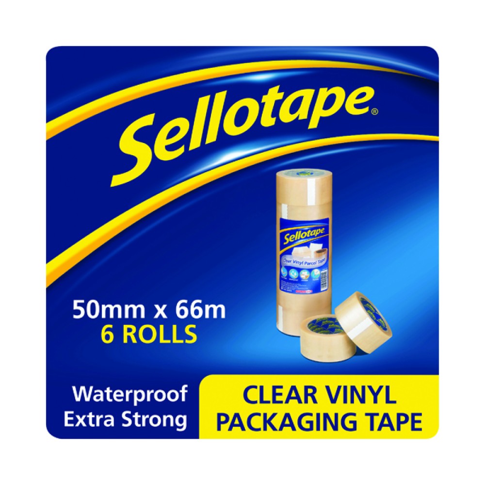 Sellotape Vinyl Case Sealing Tape 50mmx66m Clear (6 Pack) 1445488