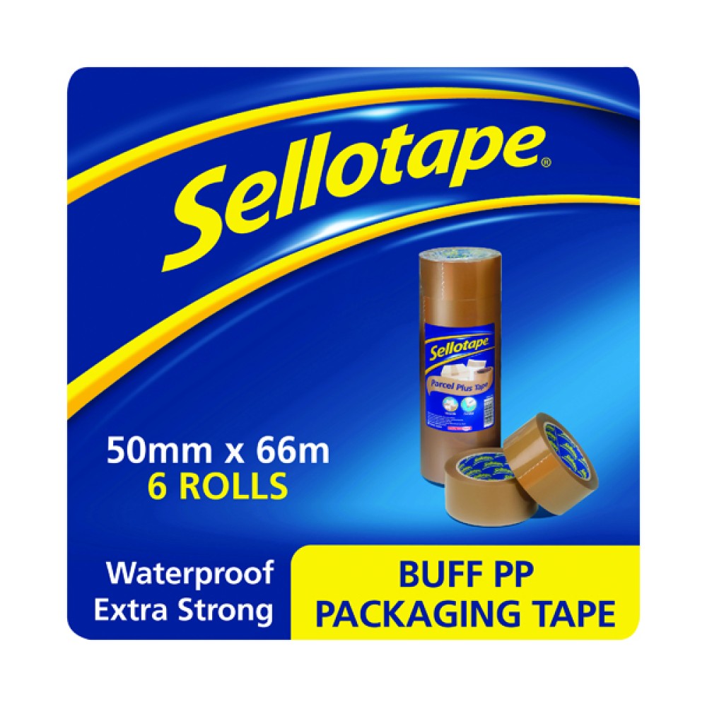 Sellotape Polypropylene Packaging Tape 50mmx66m Brown (6 Pack) 1445172