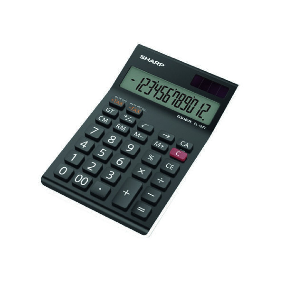 Sharp Black EL-124AT Desktop Calculator EL124ATWH