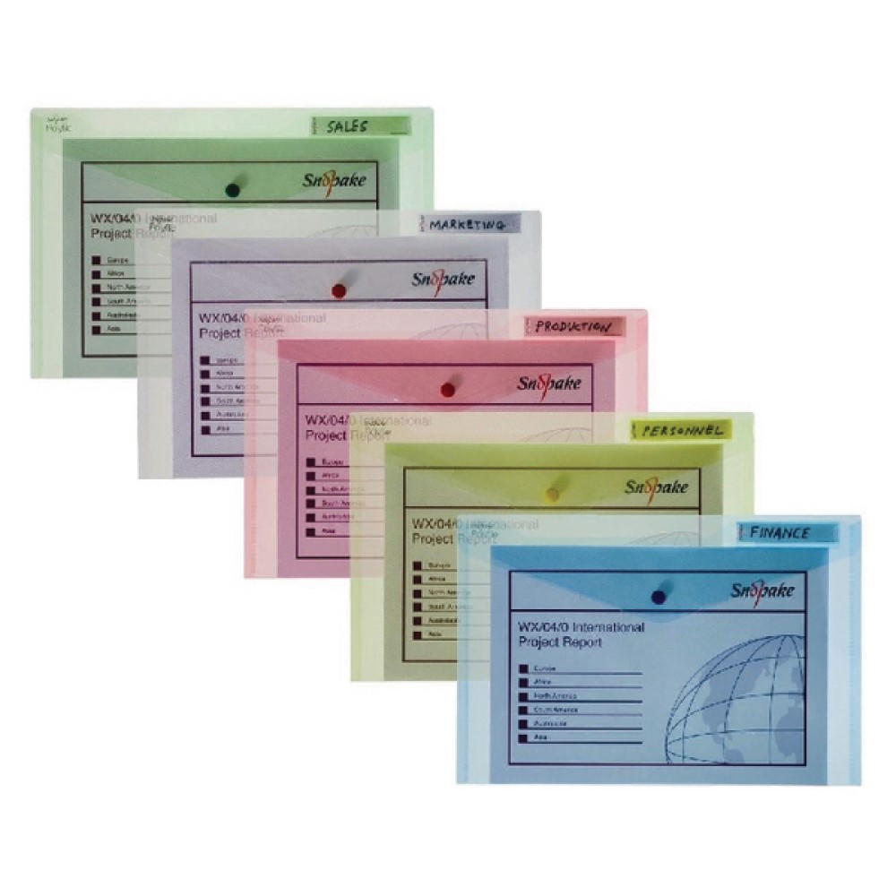Snopake Polyfile Classic Foolscap Assorted (5 Pack) 10087