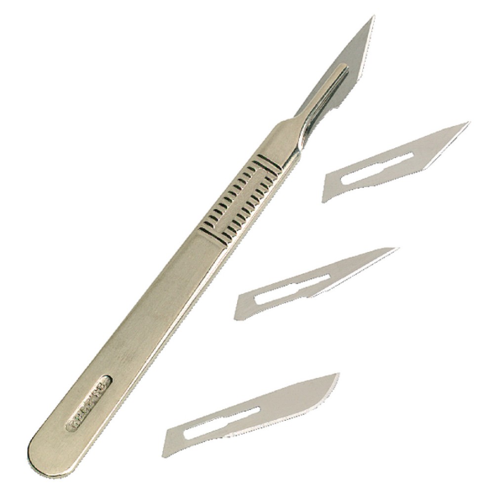 Swordfish Scalpel No.3 Handle With 4 Blades Metal 43110