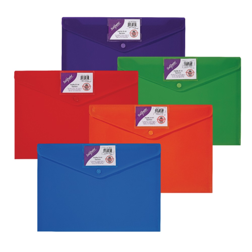 Snopake Polyfile ID Wallet A4 Rainbow (5 Pack) 15787