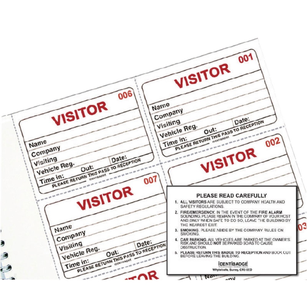 Identibadge Visitors Book Refill (100 Pack) IBRSYS