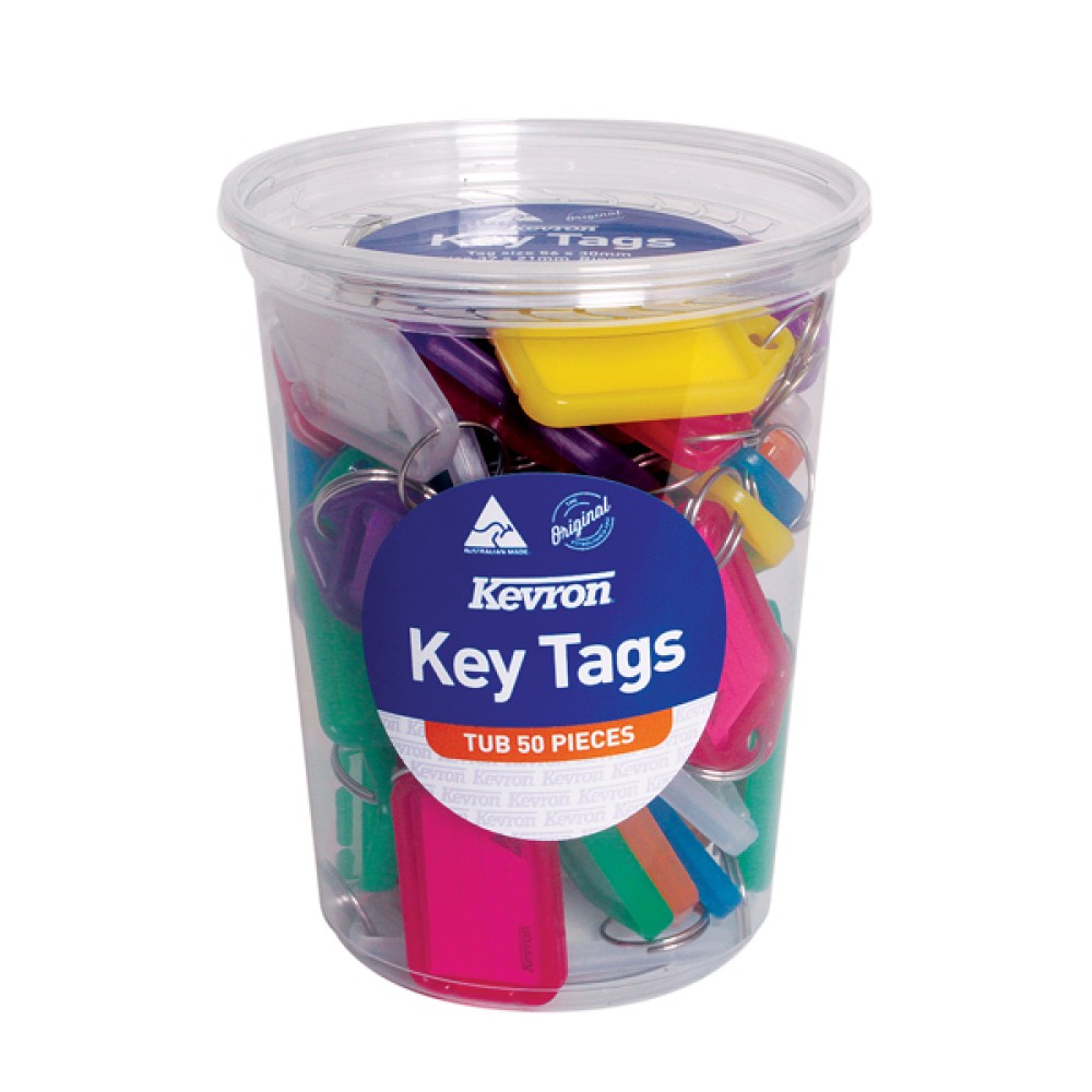 Kevron Standard Key Tags Assorted (50 Pack) ID5TUB50ASST