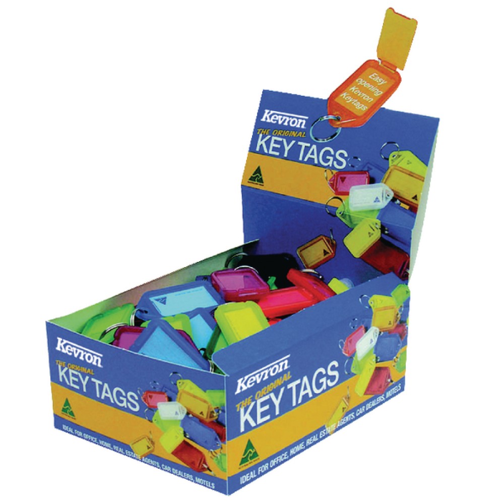 Kevron Plastic Clicktag Key Tag Assorted (100 Pack) ID5AC100