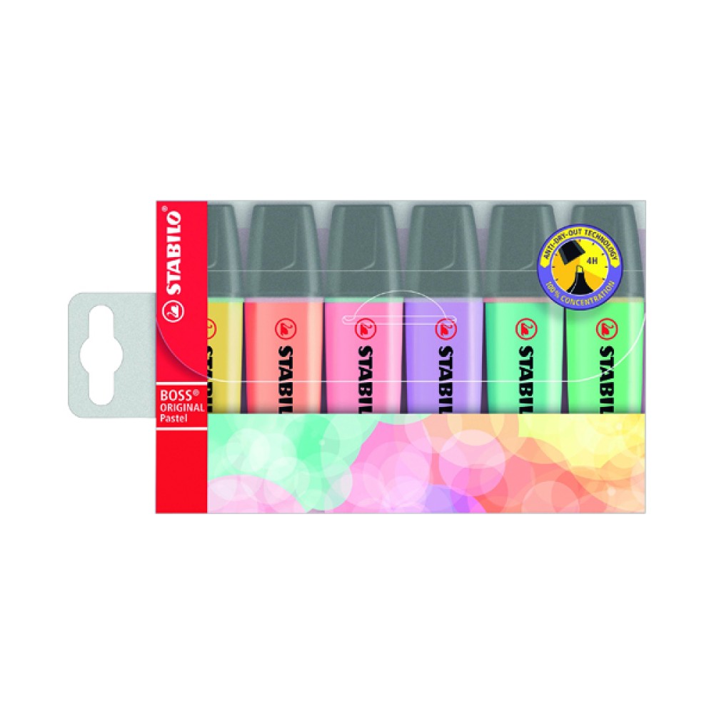 Stabilo Boss Original Highlighter Assorted Pastel Colours (6 Pack) 70/4-2