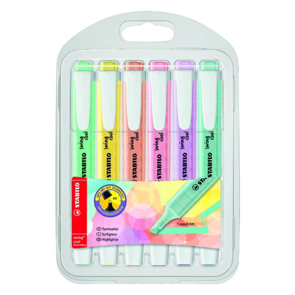 Stabilo Swing Cool Highlighter Pastel Assorted (6 Pack) 275/6-08