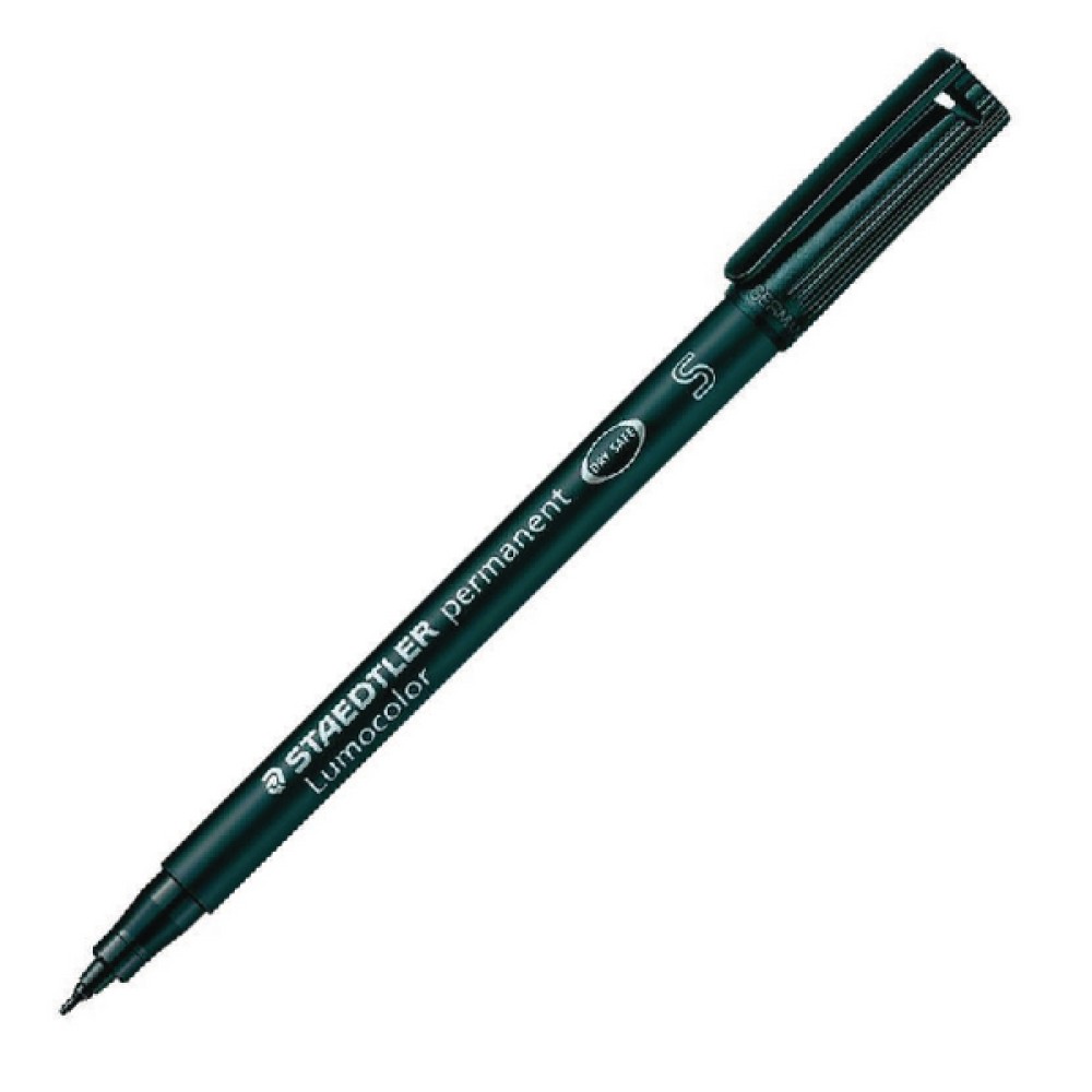 Staedtler Lumocolour Universal Pen Permanent Superfine Black (10 Pack) 313-9