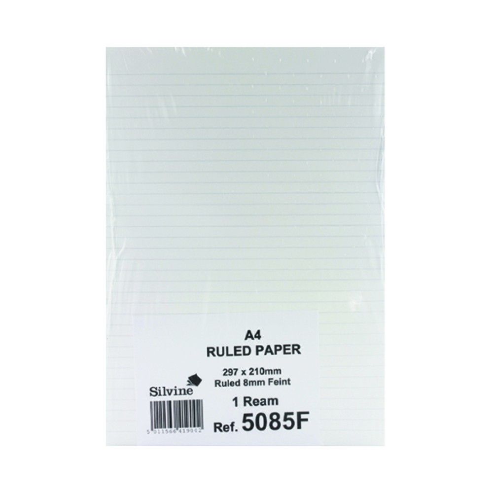 Silvine Feint Ruled Unpunched Fly Paper A4 (500 Pack) 5085FEINT