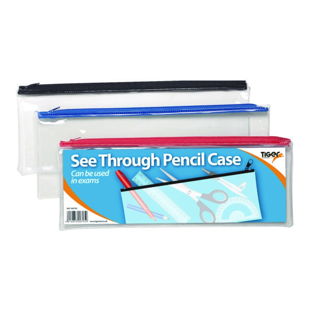 See Through Pencil Case 330 x 125mm (12 Pack) 300795