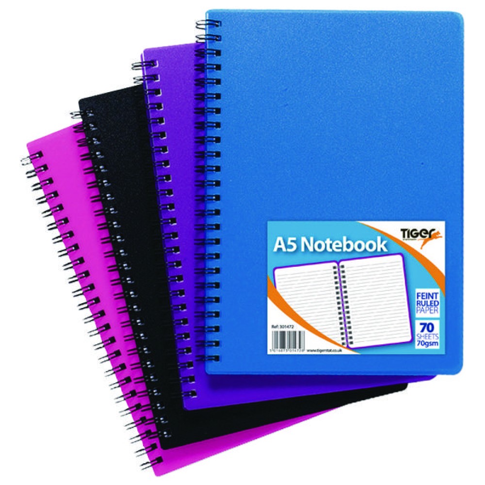 Sundry A5 Wiro Polypropylene Notebook (5 Pack) 301472