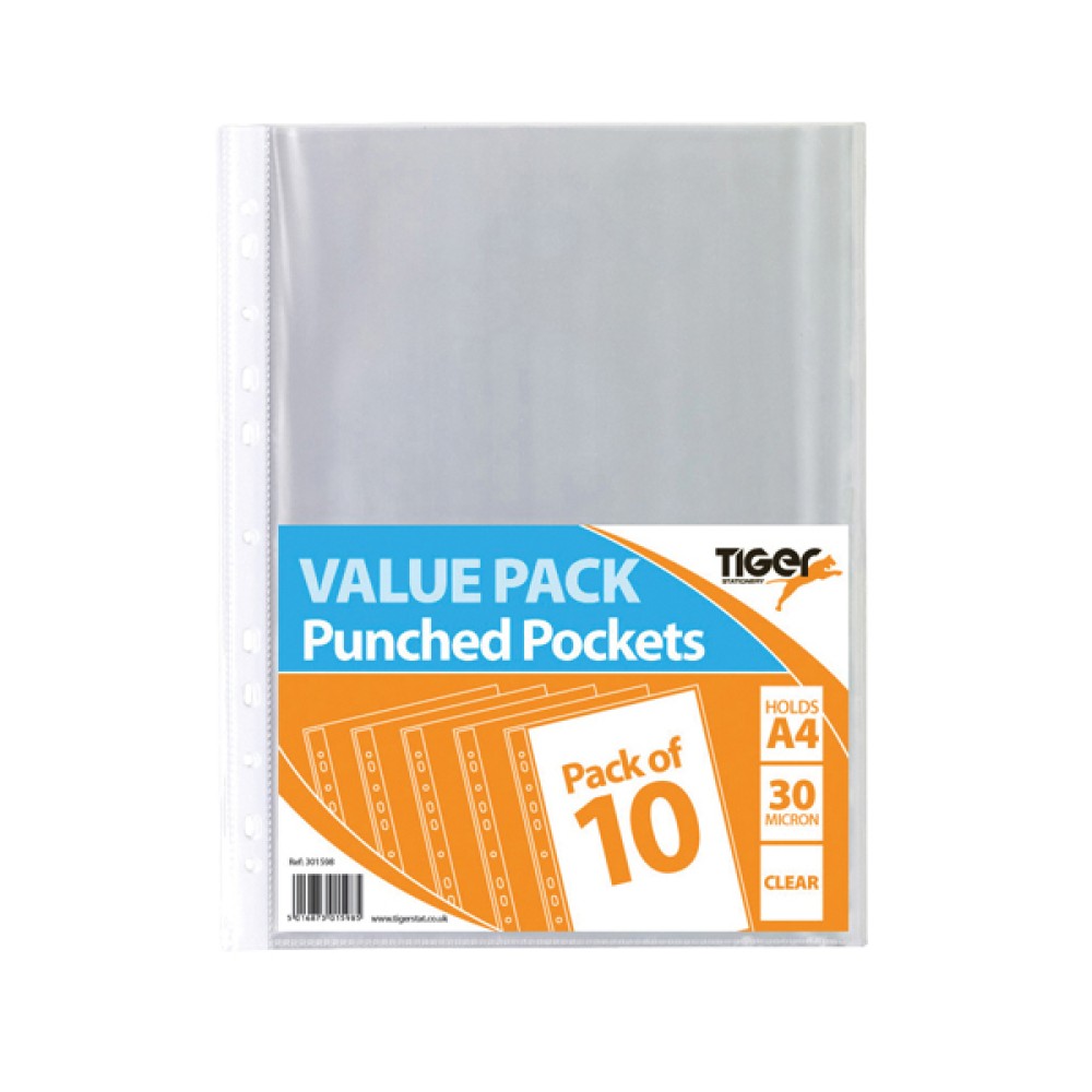 A4 Punched Pockets 30 Micron (200 Pack) 301598