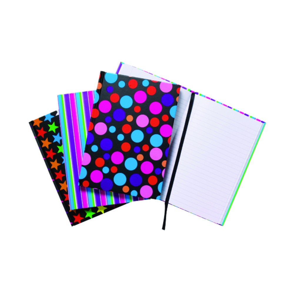 A5 Fashion Assorted Feint Ruled Casebound Notebooks (5 Pack) 301651