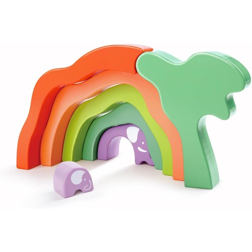 Hape African Elephant Wooden Stacking Toy Set