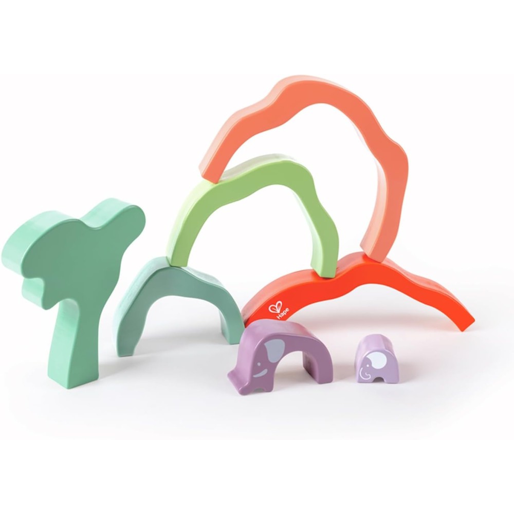  Hape African Elephant Wooden Stacking Toy Set