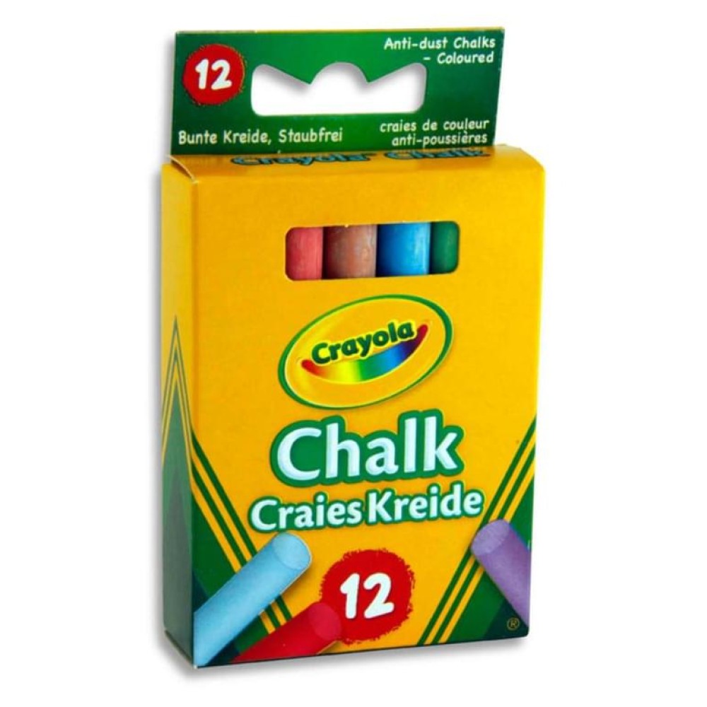 Crayola 12 Anti Dust Coloured Chalk