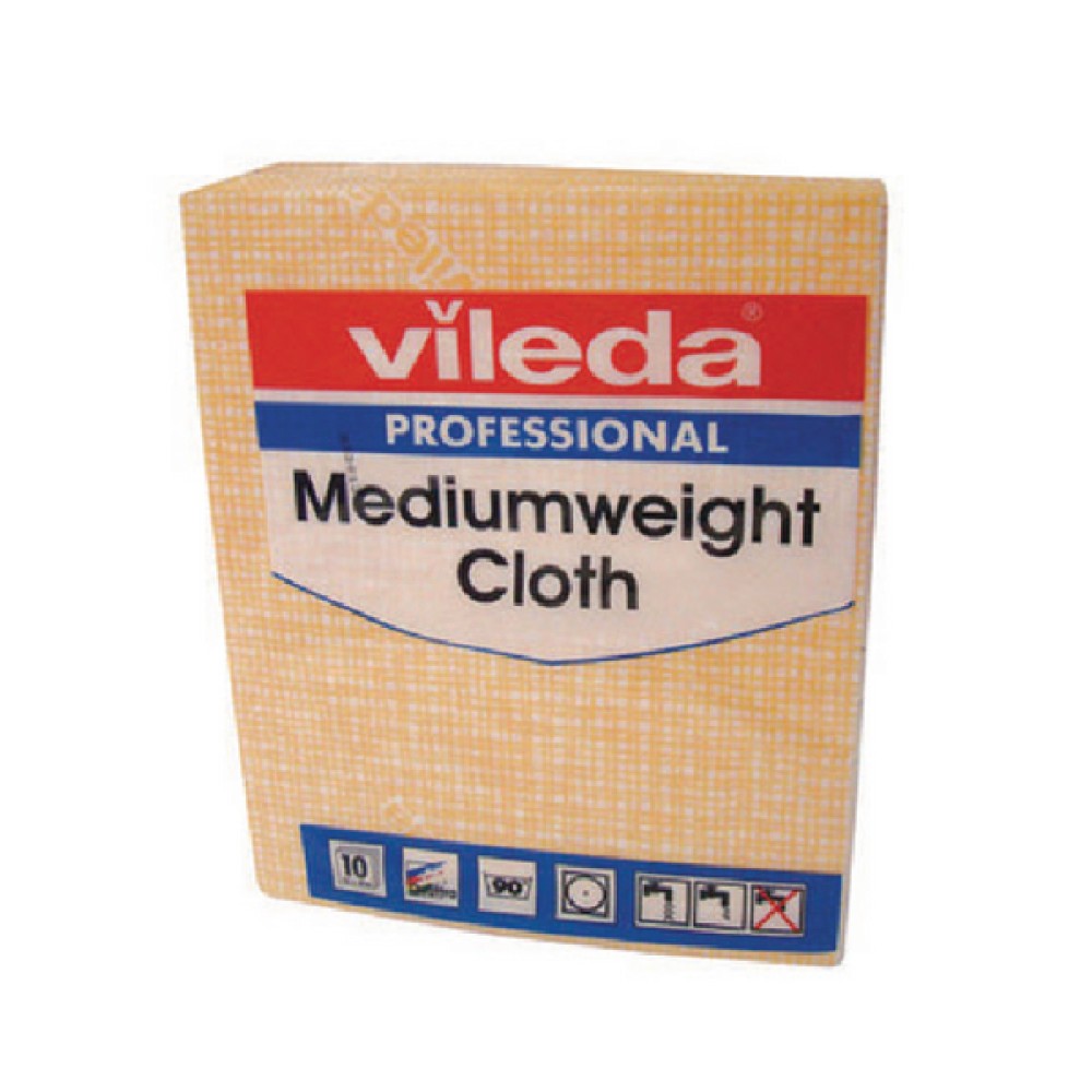 Vileda Medium Weight Cloth Yellow (10 Pack) 106402