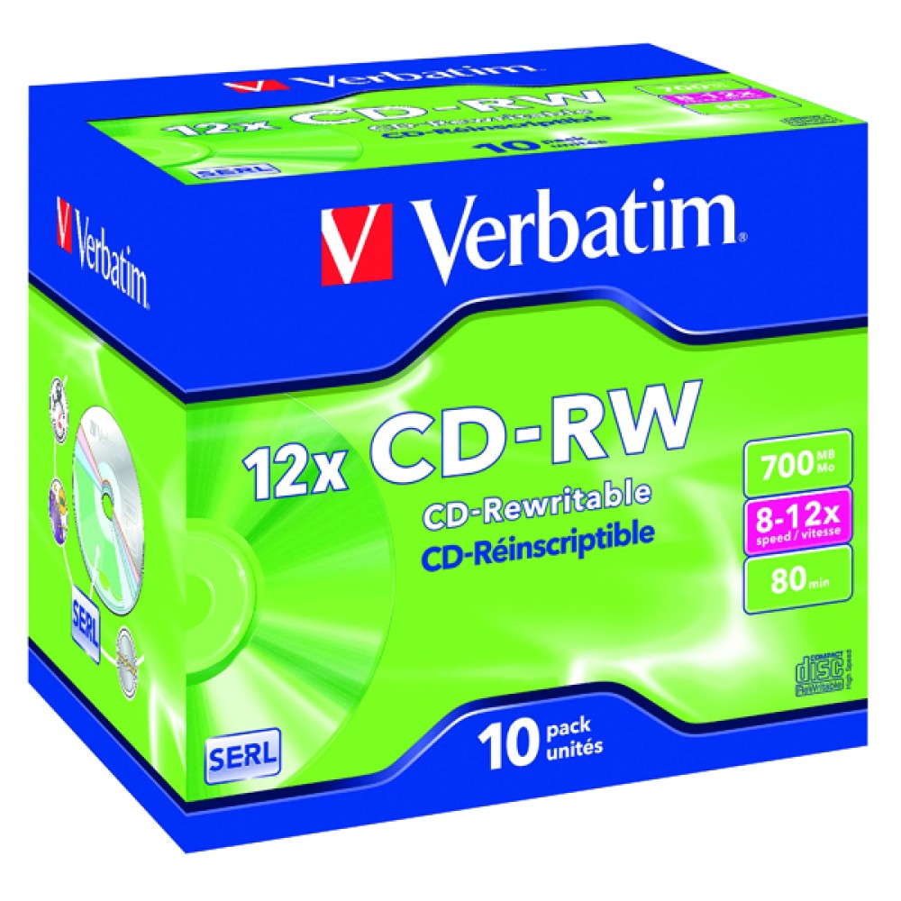 Verbatim CD-RW 700MB 8-12X Hi-Speed (10 Pack) 43148