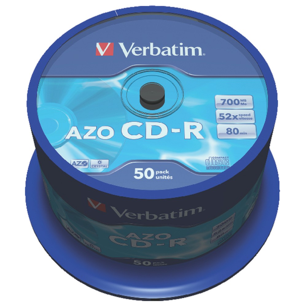 Verbatim CD-R 700MB 80minutes Spindle (50 Pack) 43343