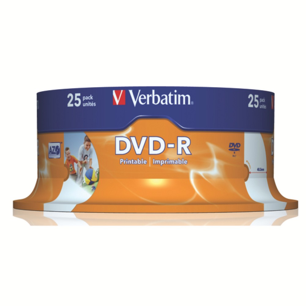 Verbatim 4.7GB 16x Speed Spindle DVD-R (25 Pack) 43538