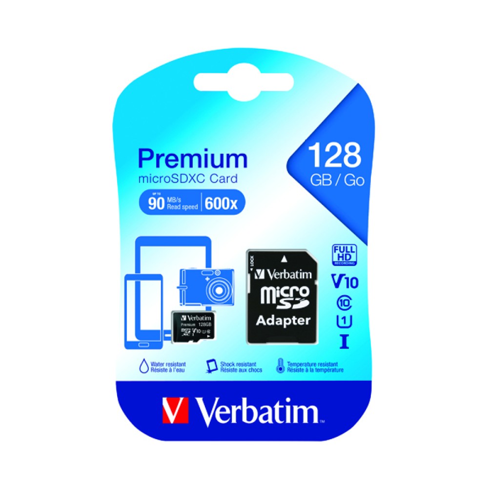 Verbatim Premium 128GB SDXC Micro Card With Adapter 44085