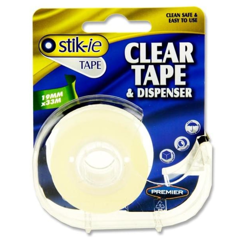 Stik-ie Tape W/Dispenser (19mm x 33m)