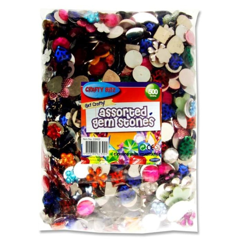 CRAFTY BITZ 500g BAG ASSORTED GEM STONES