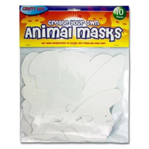 CRAFTY BITZ PKT.10 CREATE YOUR OWN ANIMAL MASKS