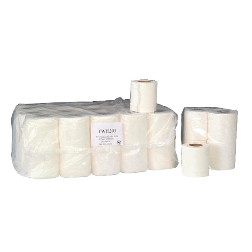 2-Ply White 200 Sheet Toilet Roll (36 Pack) TWH200T